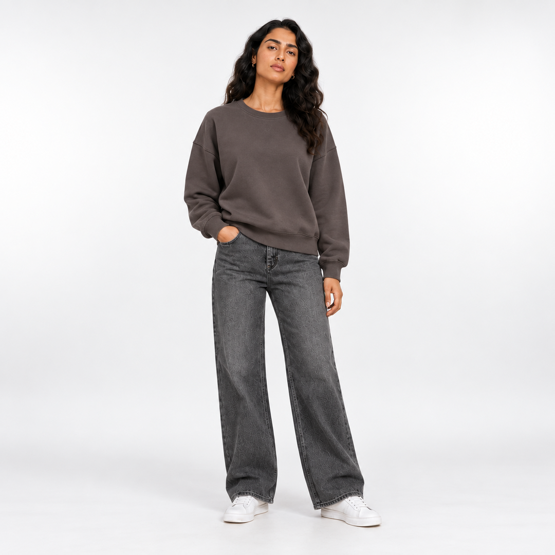 Women’s Plain Crew-Neck Sweatshirt – 26272101