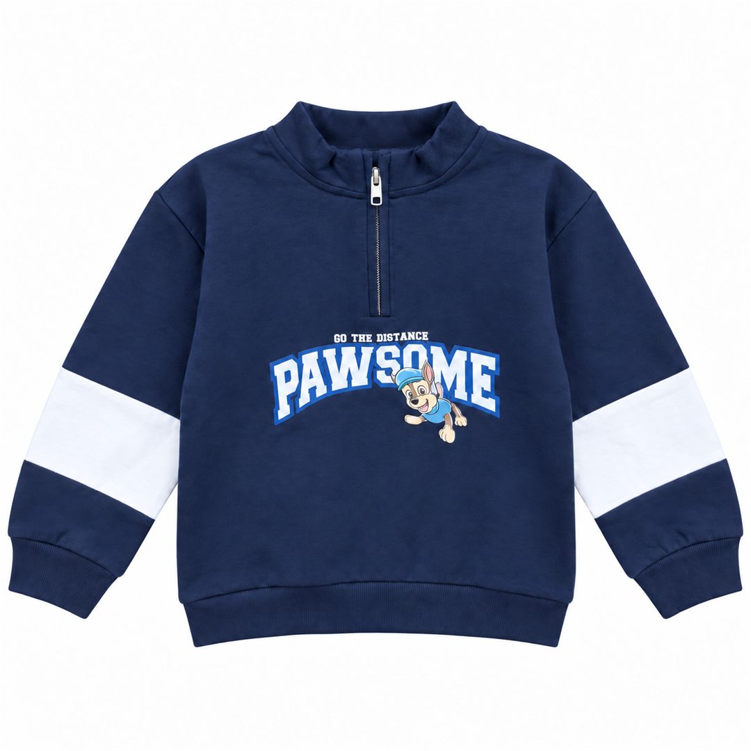 Toddler Boys' Printed Half-Zip Sweatshirt | 26502313 - NAVY flat product image