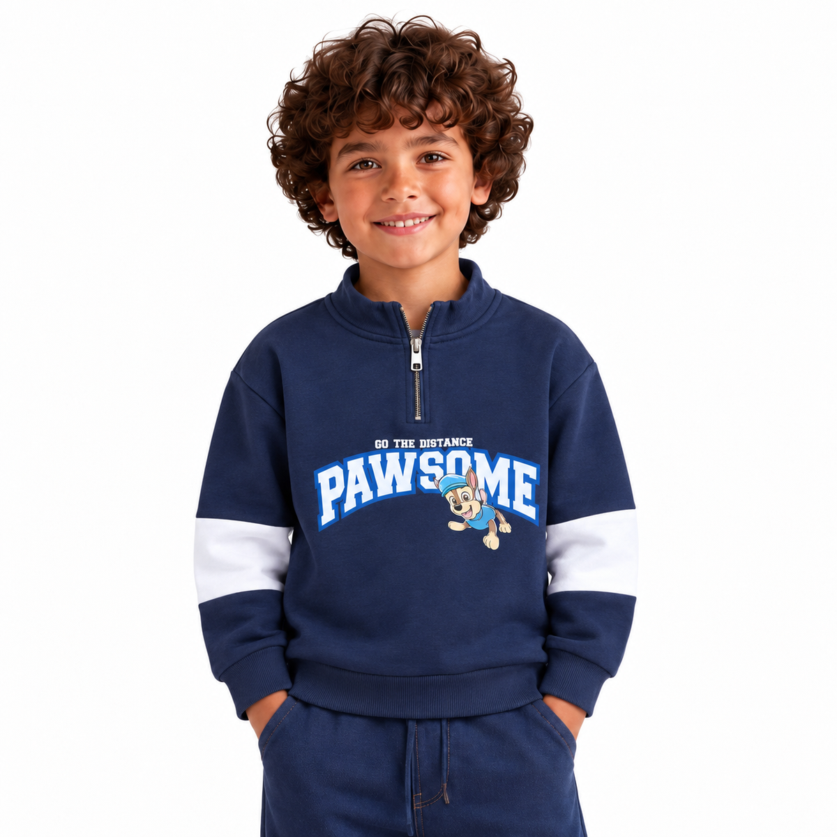 Toddler Boys' Printed Half-Zip Sweatshirt | 26502313 - NAVY model image
