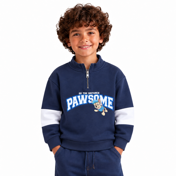 Toddler Boys' Printed Half-Zip Sweatshirt | 26502313 - NAVY model image