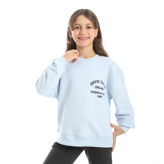 Girls Melton Printed Sweatshirt