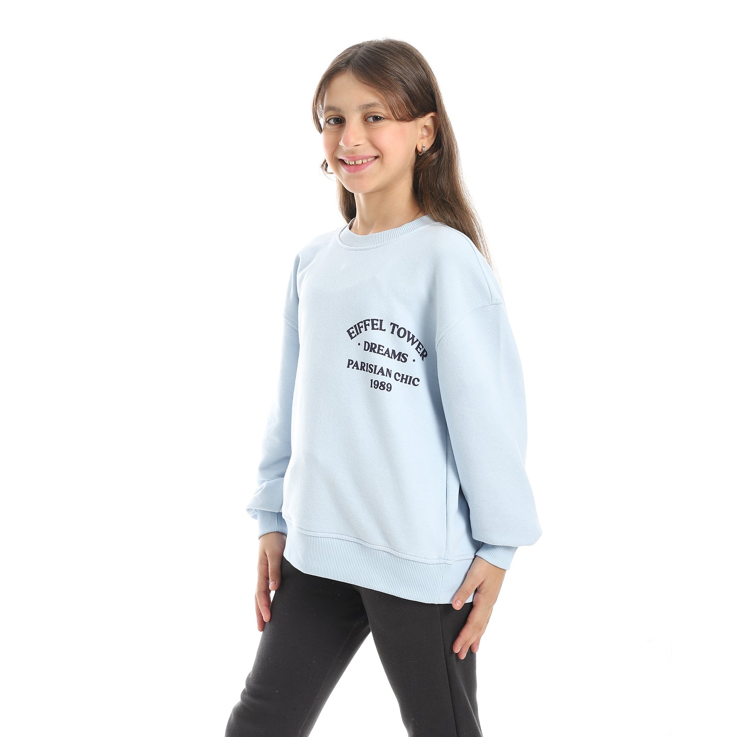 Girls Melton Printed Sweatshirt