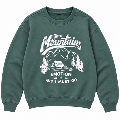 Men's Mountain Graphic Crewneck Sweatshirt | 26612202 - KHAKI flat product image