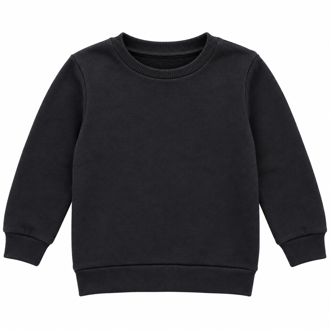 Boys' Plain Crewneck Sweatshirt | 26612308 - BLACK flat product image