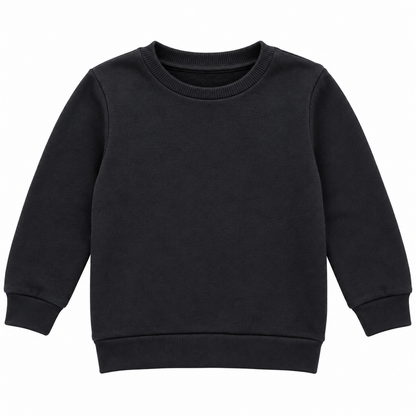 Boys' Plain Crewneck Sweatshirt | 26612308 - BLACK flat product image