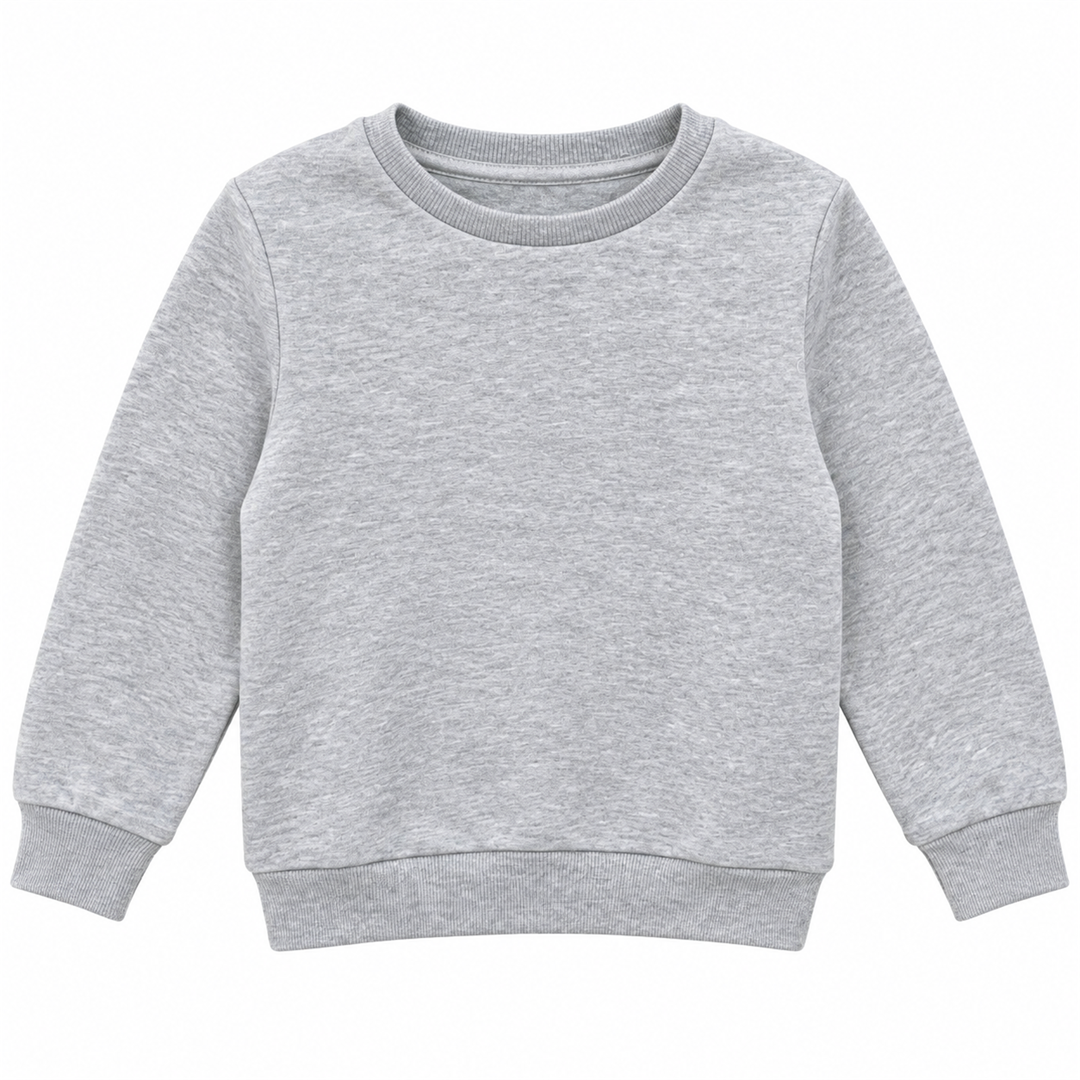 Boys' Plain Crewneck Sweatshirt | 26612308 - GREYMELANG flat product image