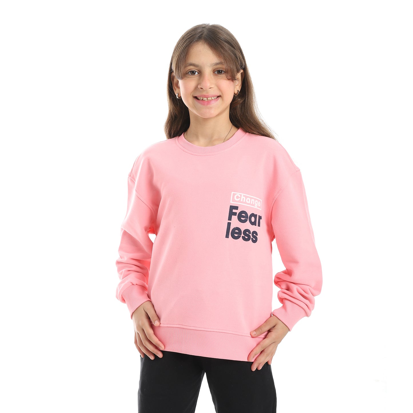 Girls Melton Printed Sweatshirt