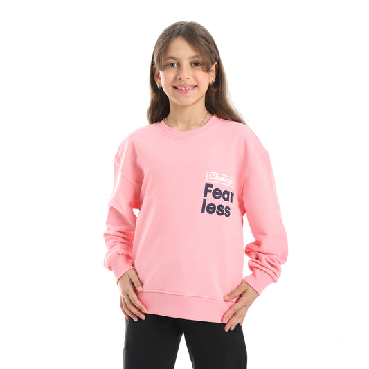 Girls Melton Printed Sweatshirt