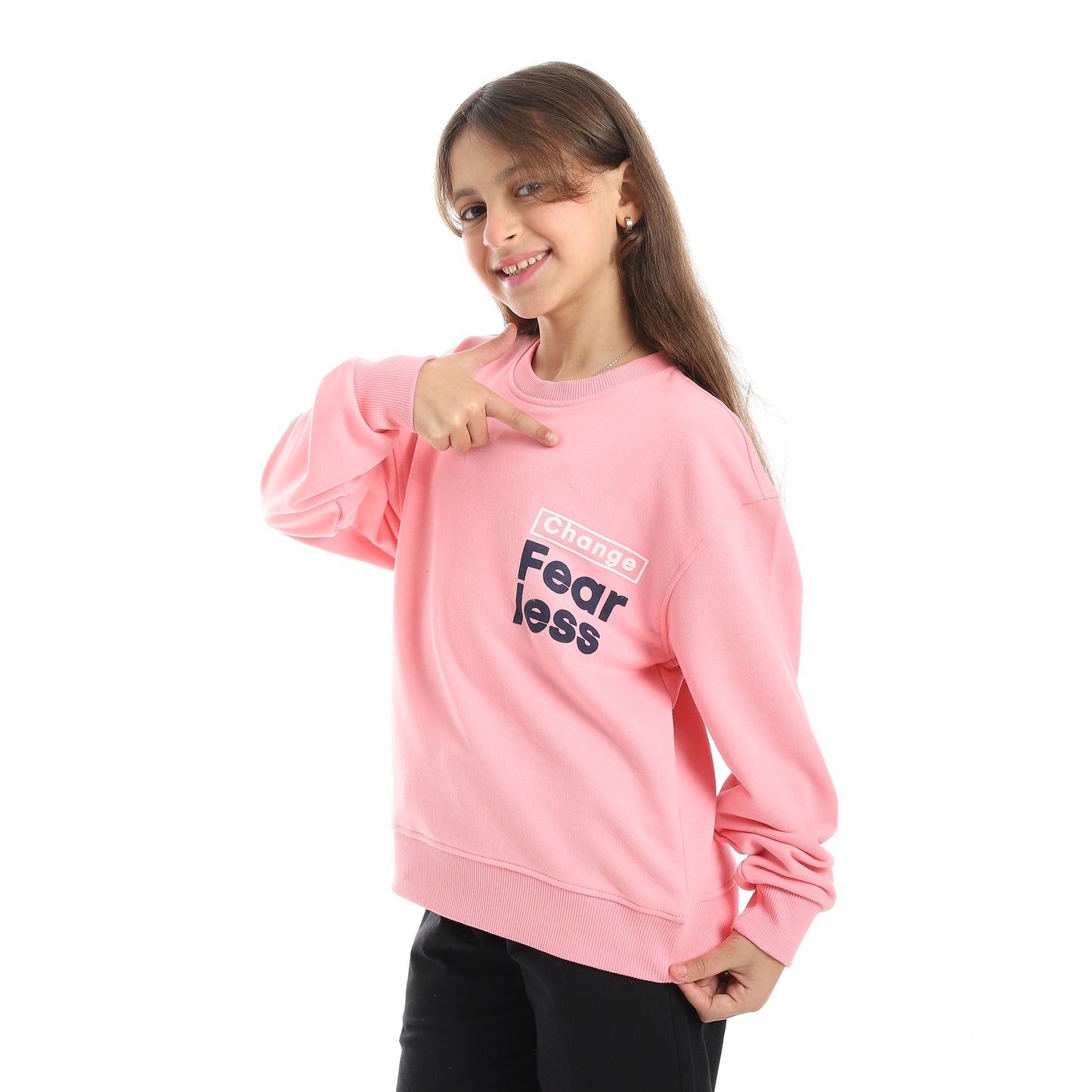 Girls Melton Printed Sweatshirt