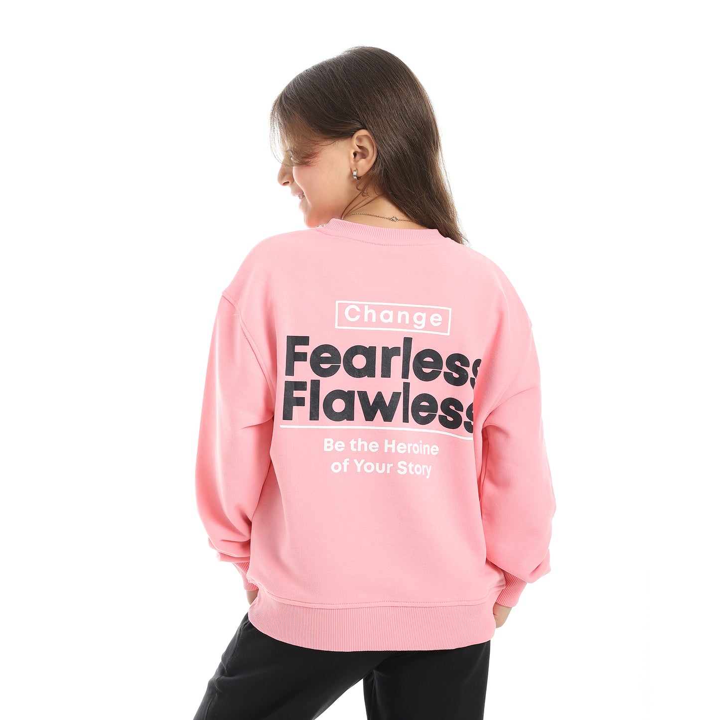 Girls Melton Printed Sweatshirt