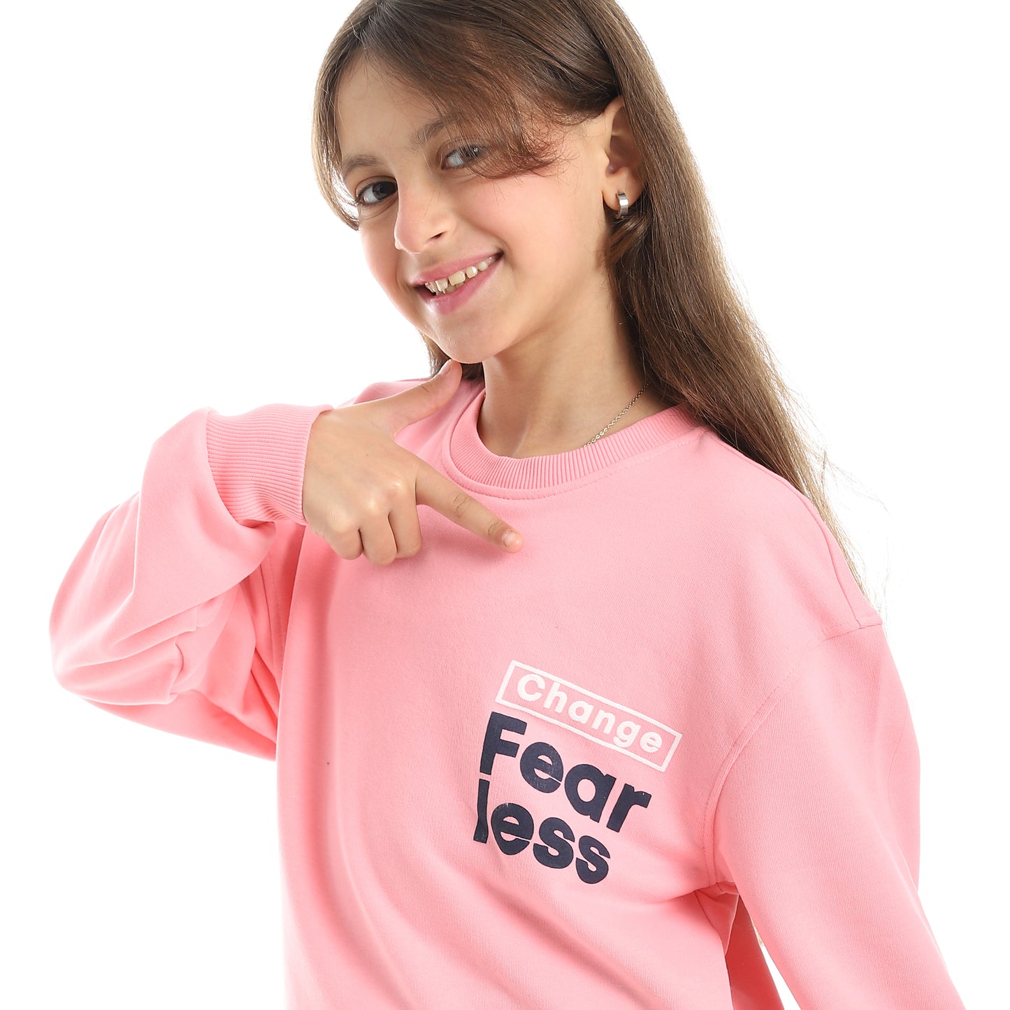 Girls Melton Printed Sweatshirt