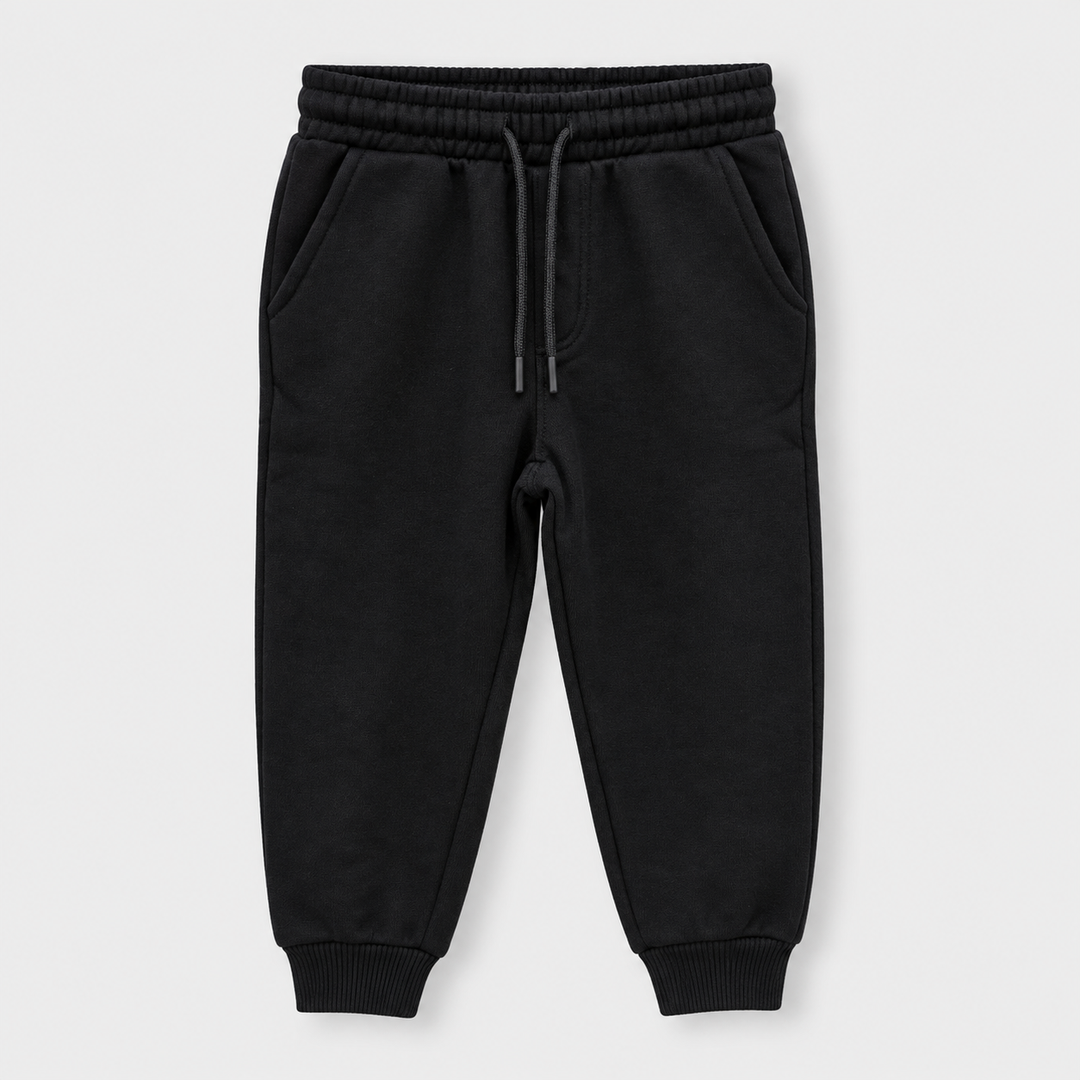 Boys Jogger Sweatpants in Black - flat product view
