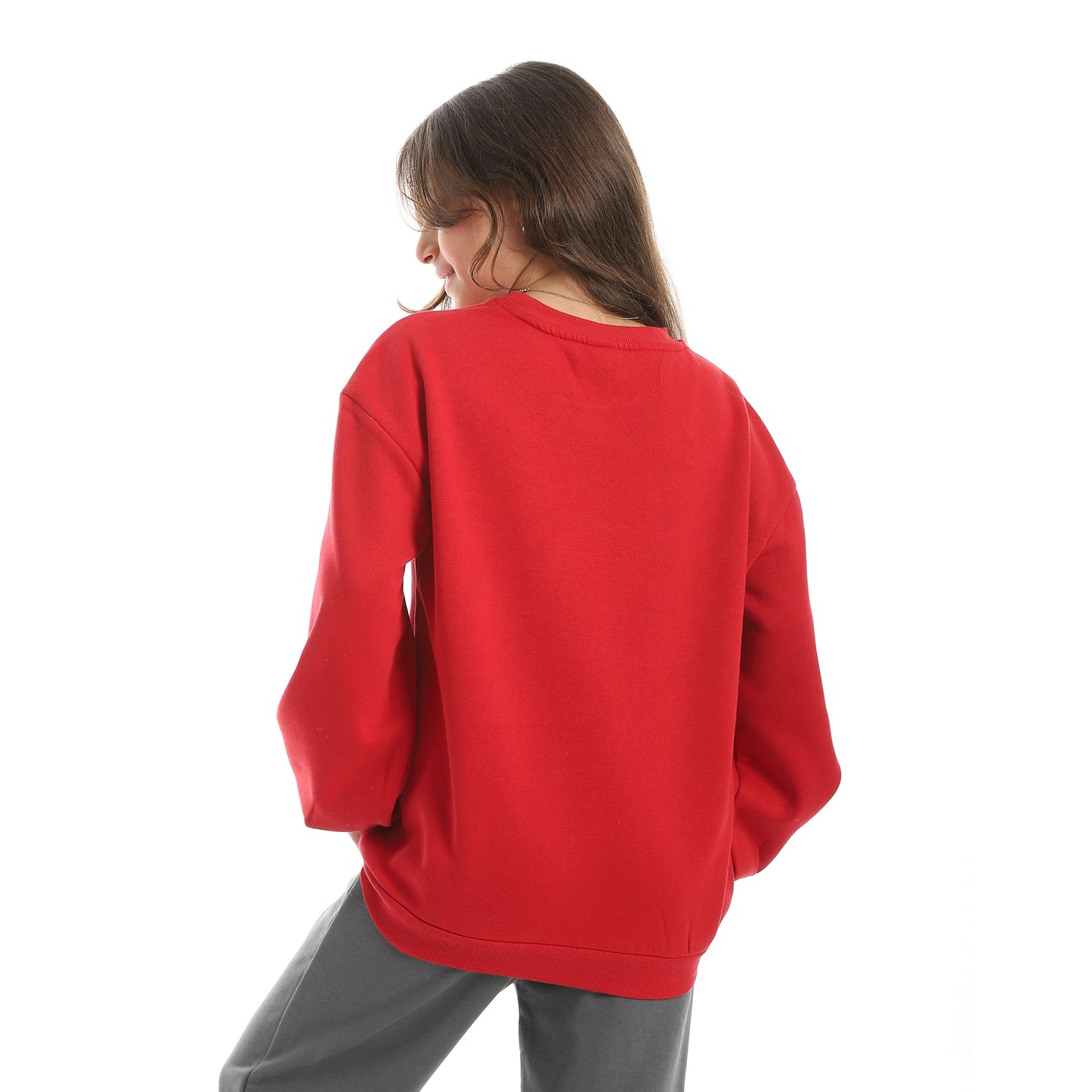 Girls Melton Printed Sweatshirt