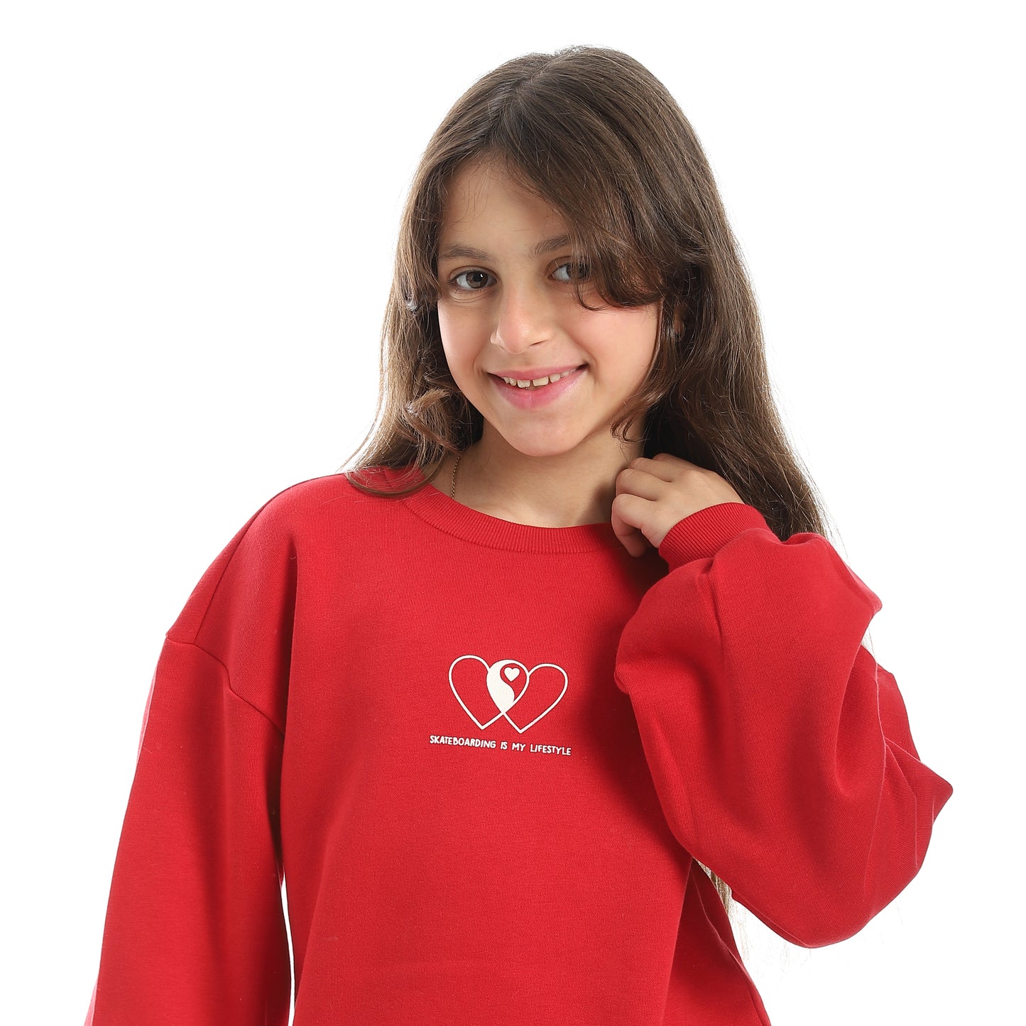Girls Melton Printed Sweatshirt