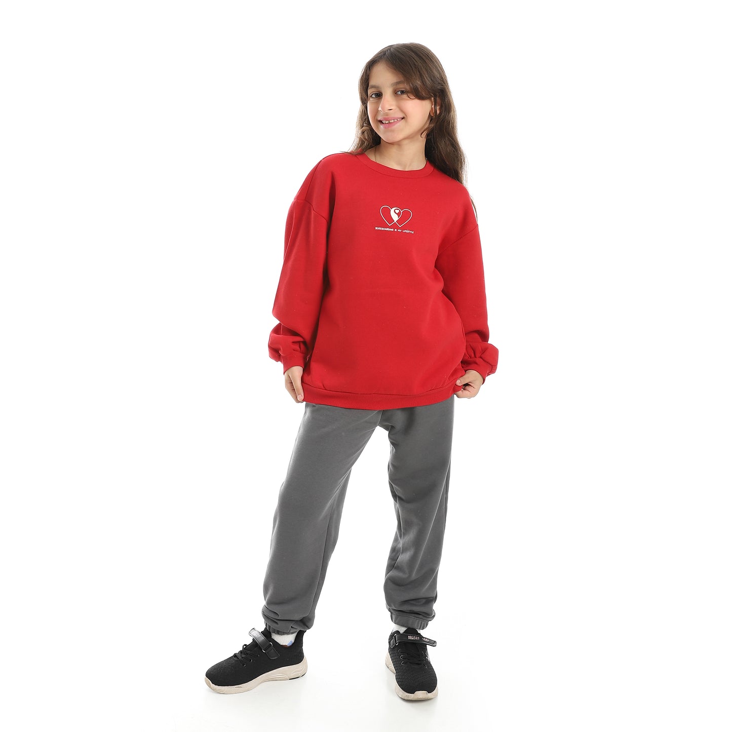 Girls Melton Printed Sweatshirt