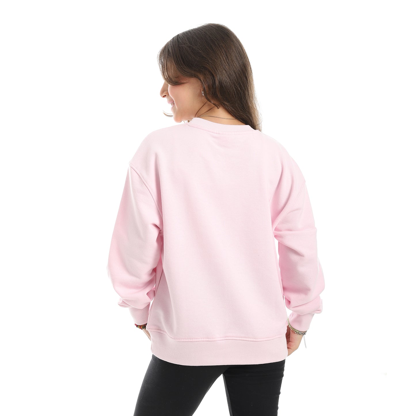 Girls Melton Printed Sweatshirt