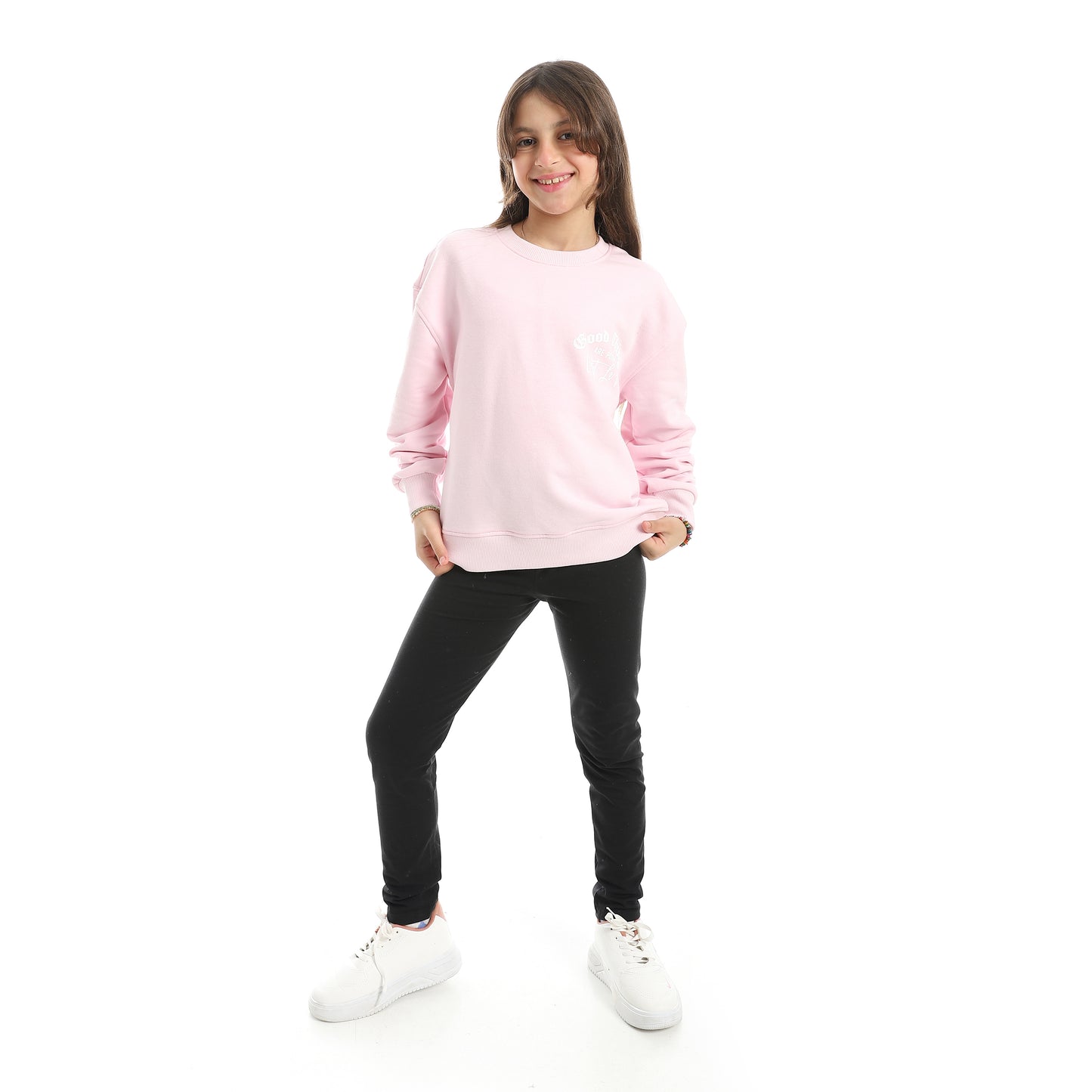 Girls Melton Printed Sweatshirt