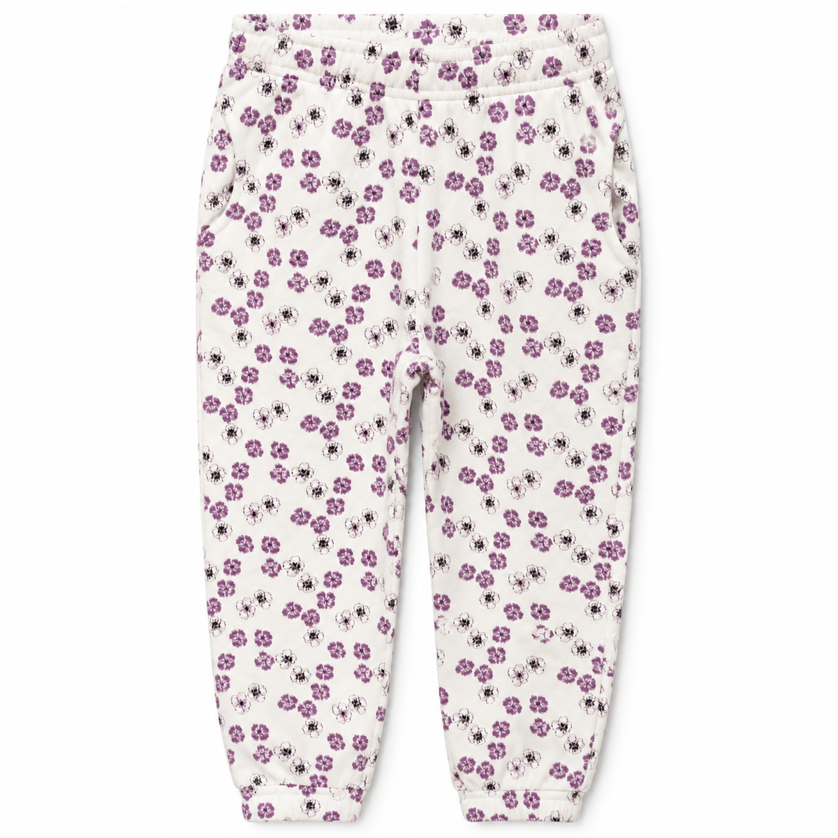 Girls' purple floral print pants | بنطلون بناتي بنقشة ورد موف