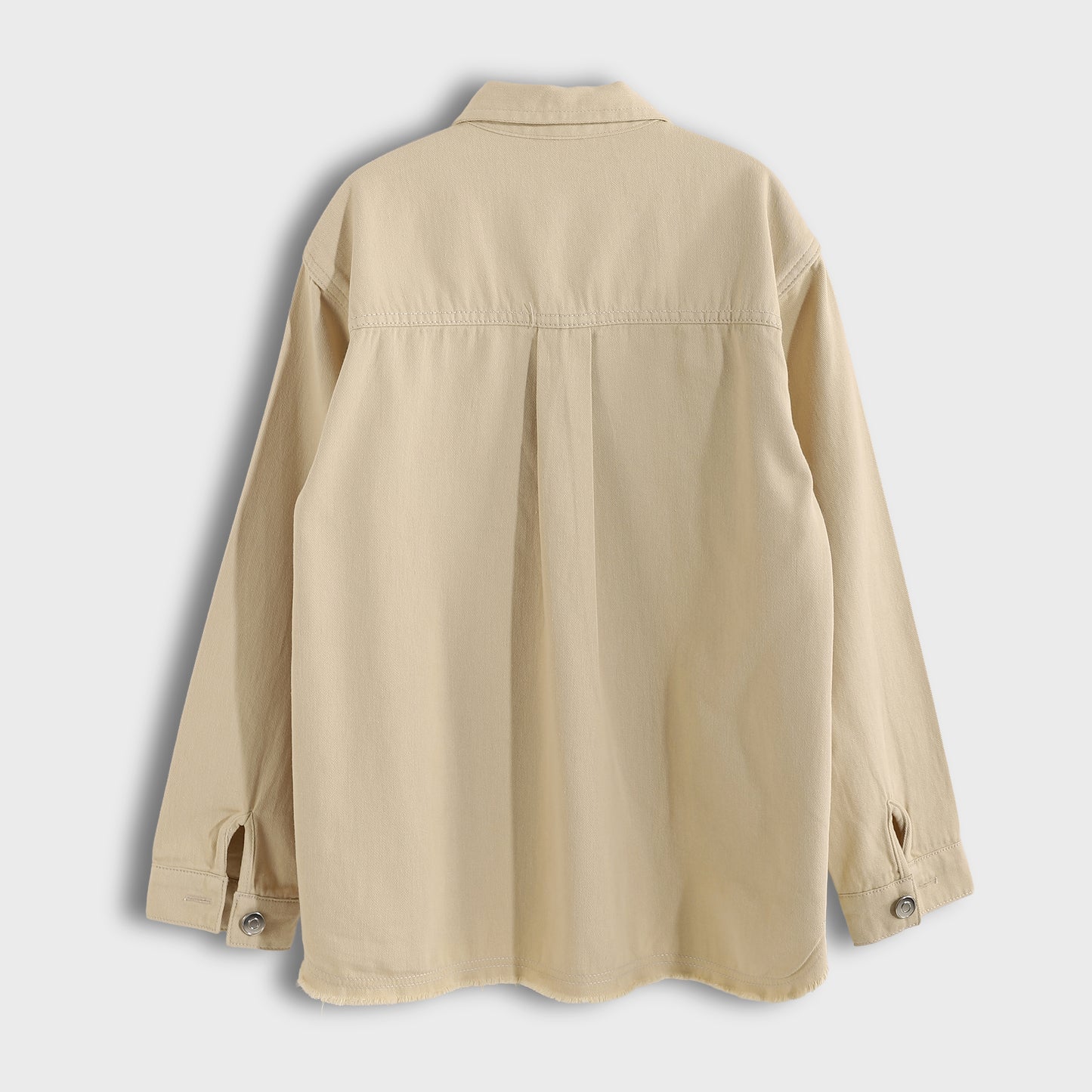 Girls Twill Overshirt With Two Front Pockets