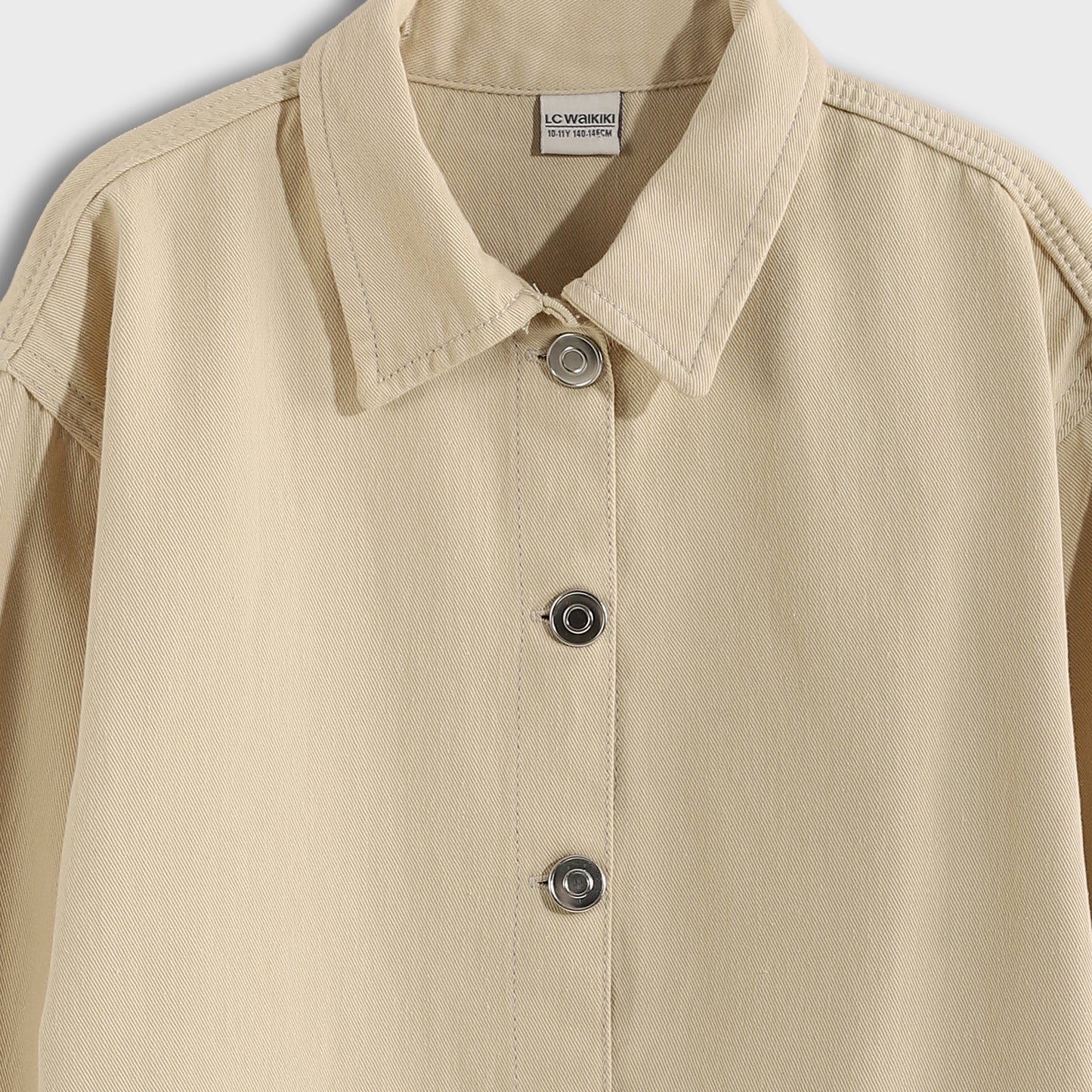 Girls Twill Overshirt With Two Front Pockets