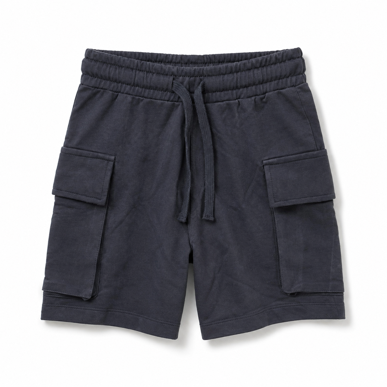 Kids dark gray cargo shorts with drawstring - Item 26991524