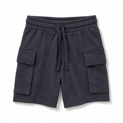 Kids dark gray cargo shorts with drawstring - Item 26991524