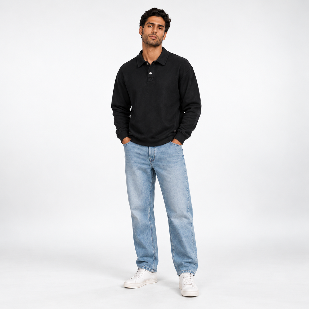 Men’s Collared Snap Sweatshirt – 26992224
