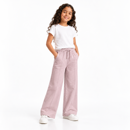 Girls' rose wide-leg pants 26992324 on model