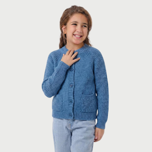 Girls Button-Up Knit Cardigan