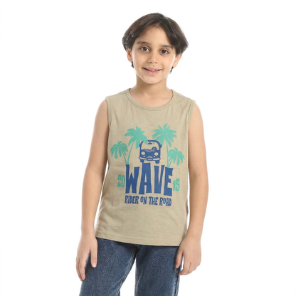 Boys Cotton Printed Sleeveless Tank Top