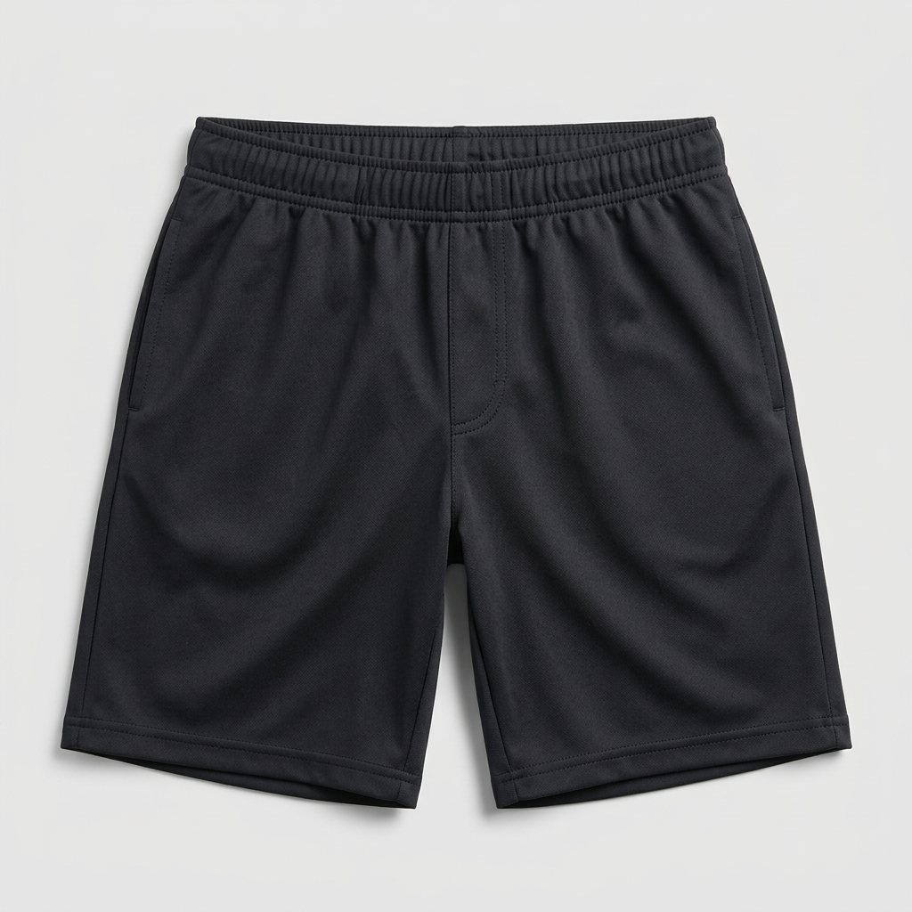 boys lightweight polyester sports shorts kids athletic shorts front view