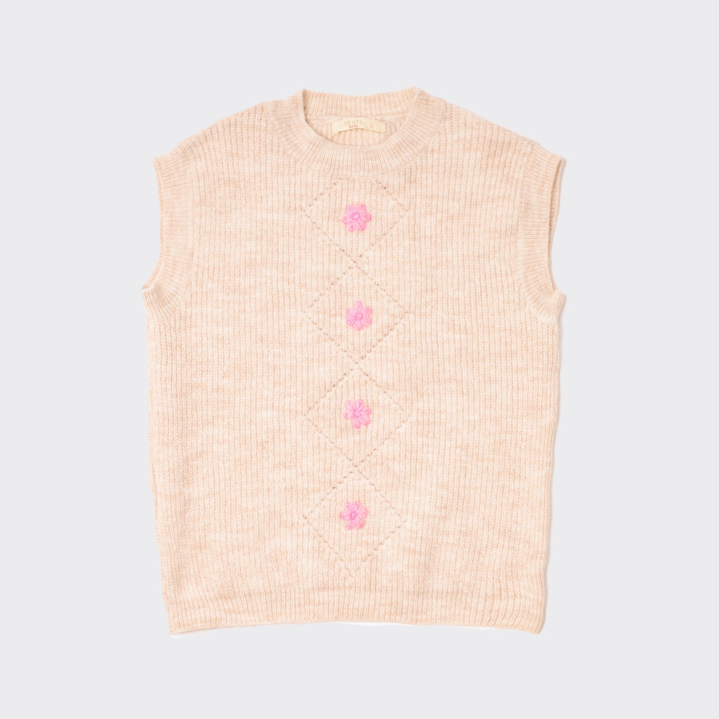 Girls Crew Neck Knitted Vest
