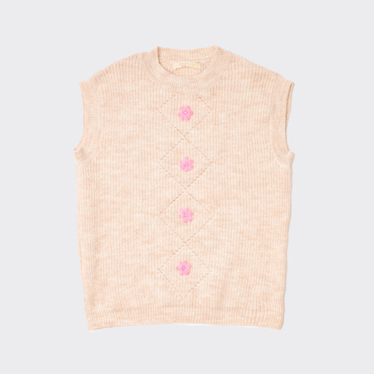 Girls Crew Neck Knitted Vest