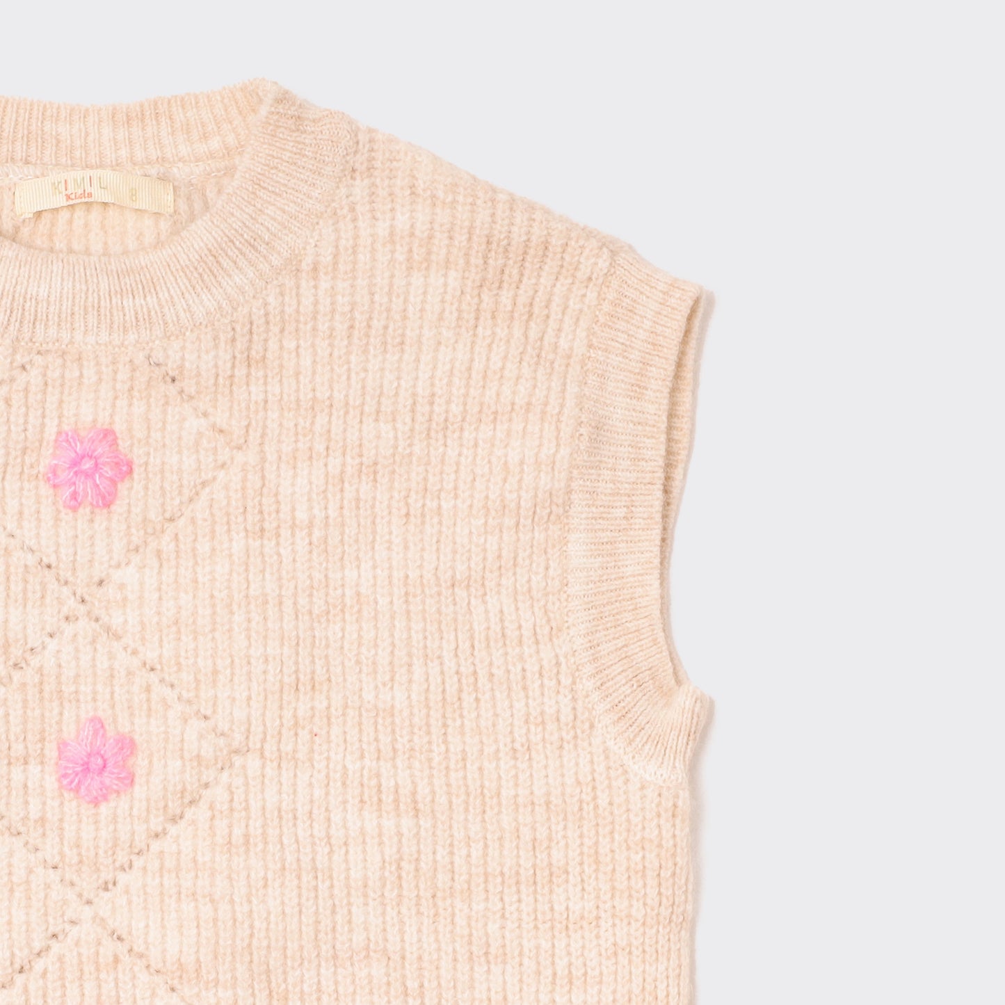 Girls Crew Neck Knitted Vest
