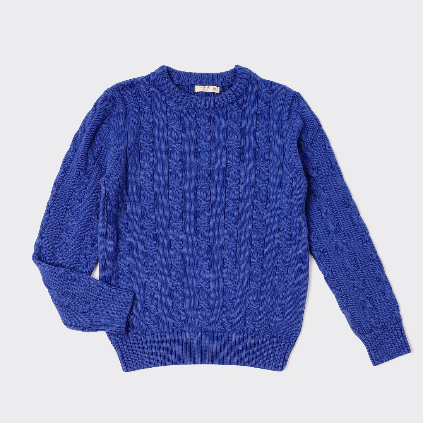 Boys Crew Neck Cable Knit Sweater