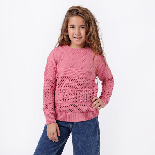 Girls Crew Neck Knit Sweater