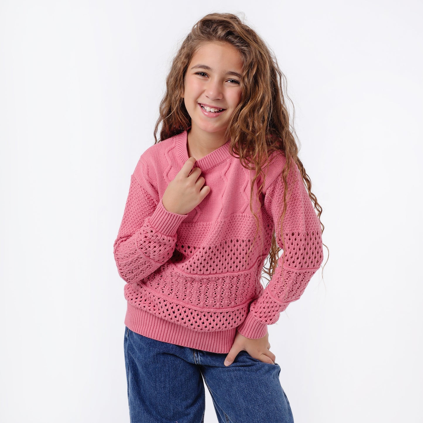 Girls Crew Neck Knit Sweater