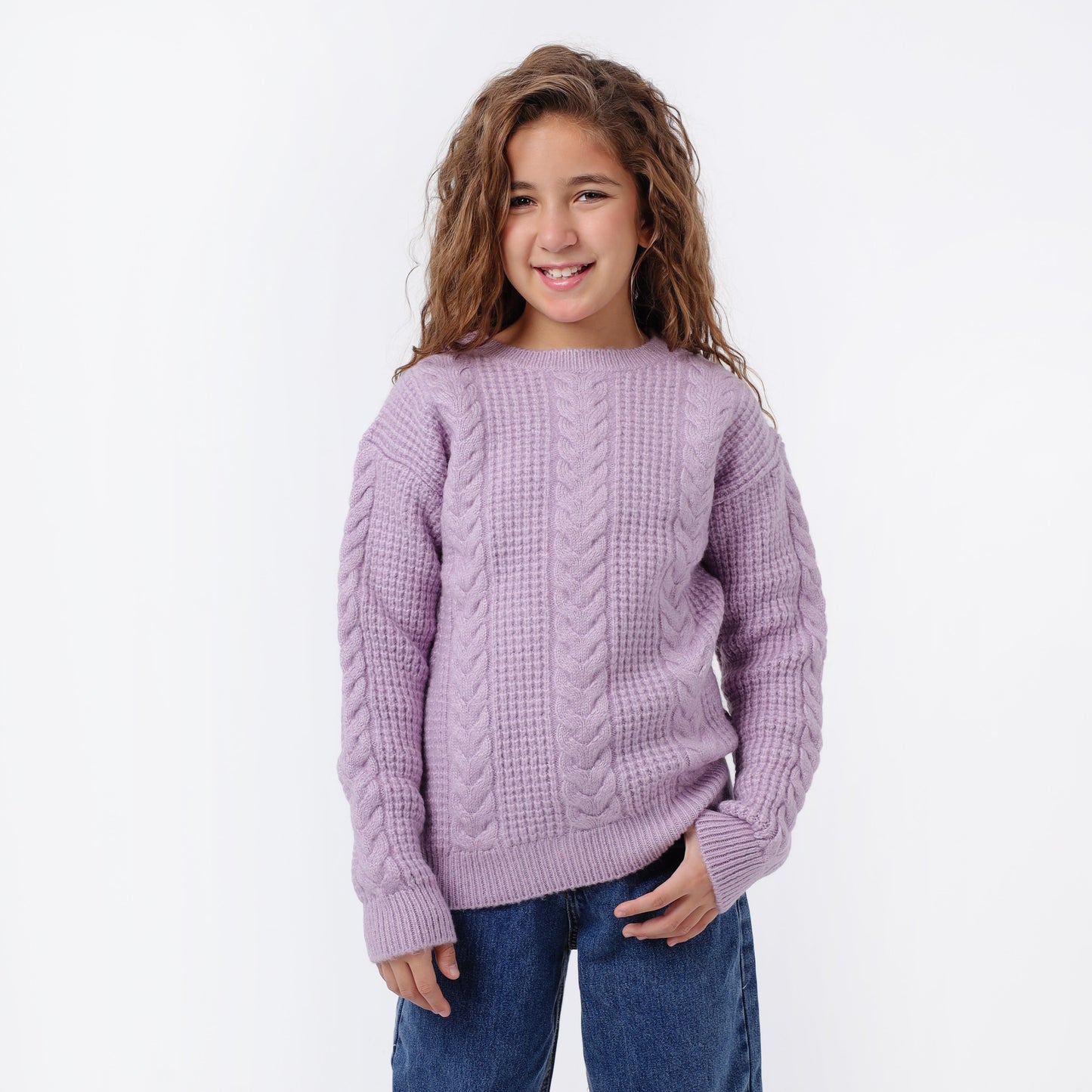Girls Crew Neck Knit Sweater