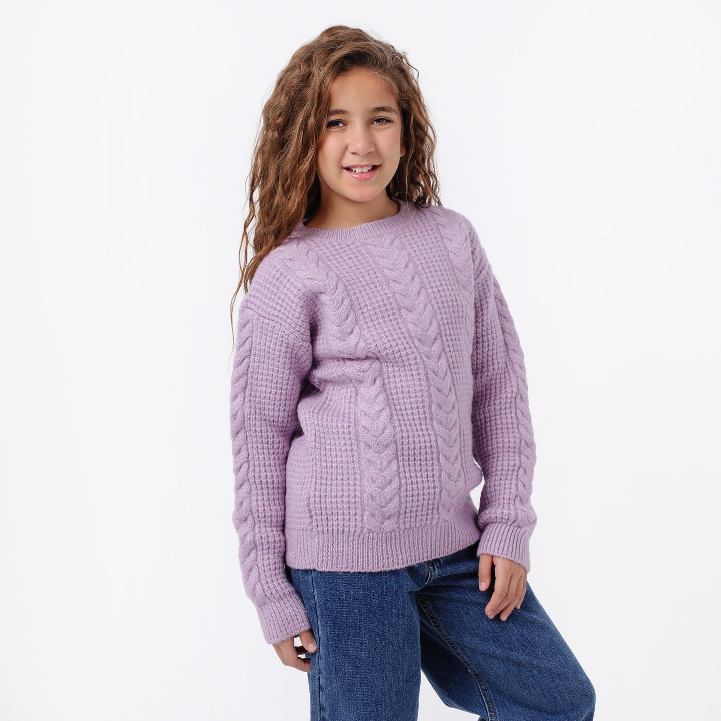 Girls Crew Neck Knit Sweater