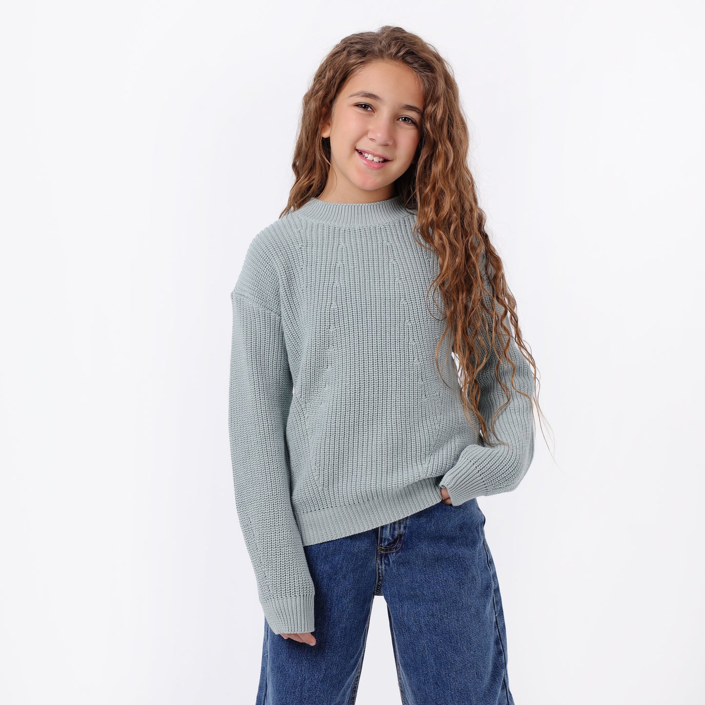Girls Crew Neck Knit Sweater