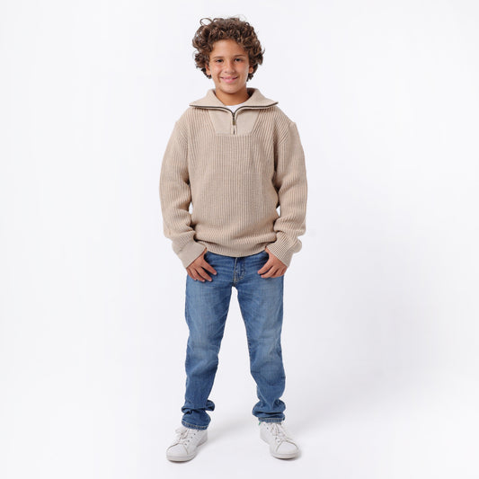 Boys Half-Zip Knit Jacket