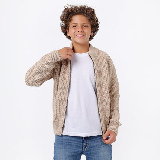 Boys Zip- up Knit Jacket
