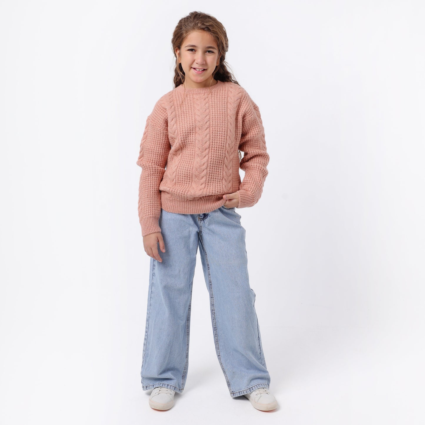 Girls Crew Neck Knit Sweater