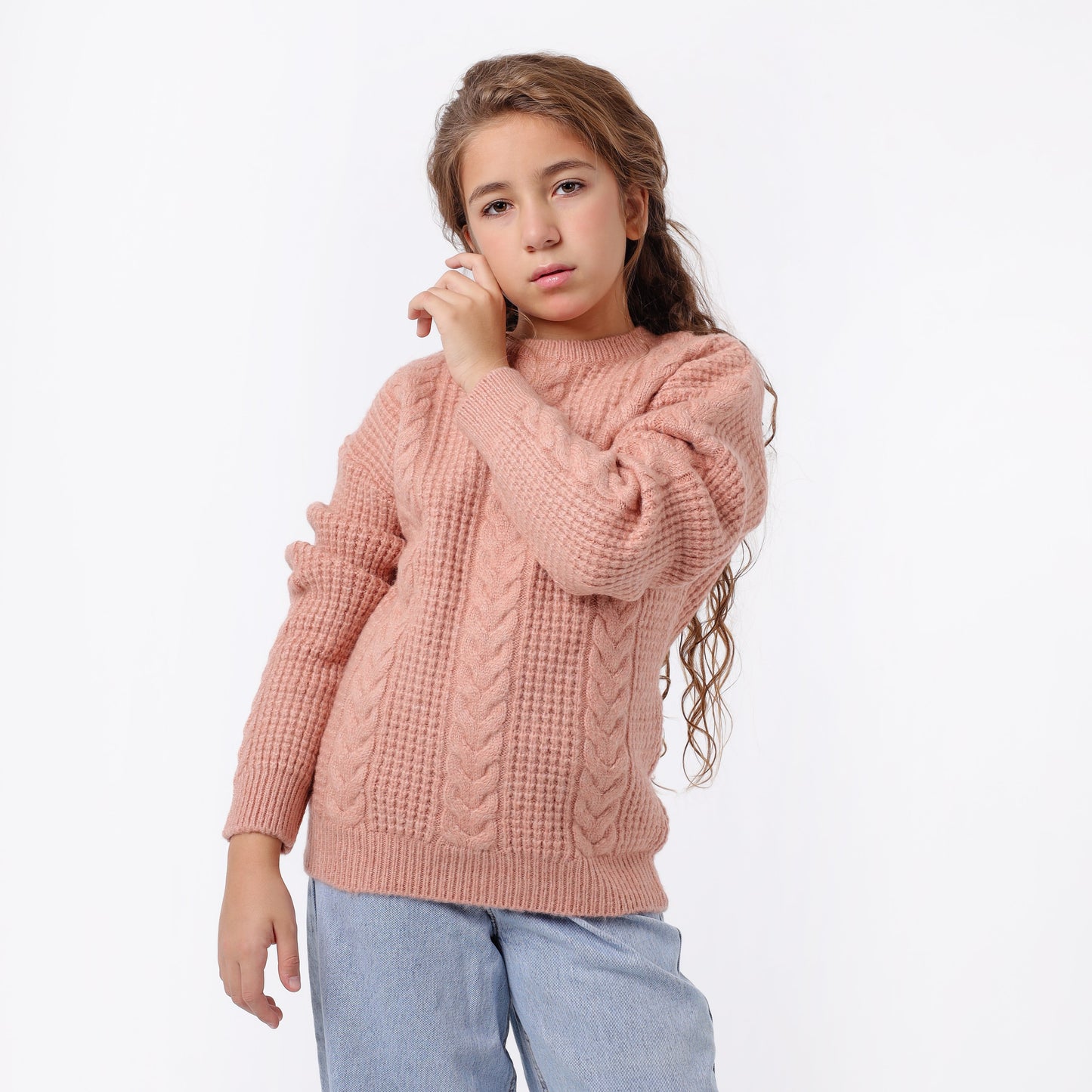 Girls Crew Neck Knit Sweater