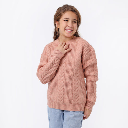 Girls Crew Neck Knit Sweater