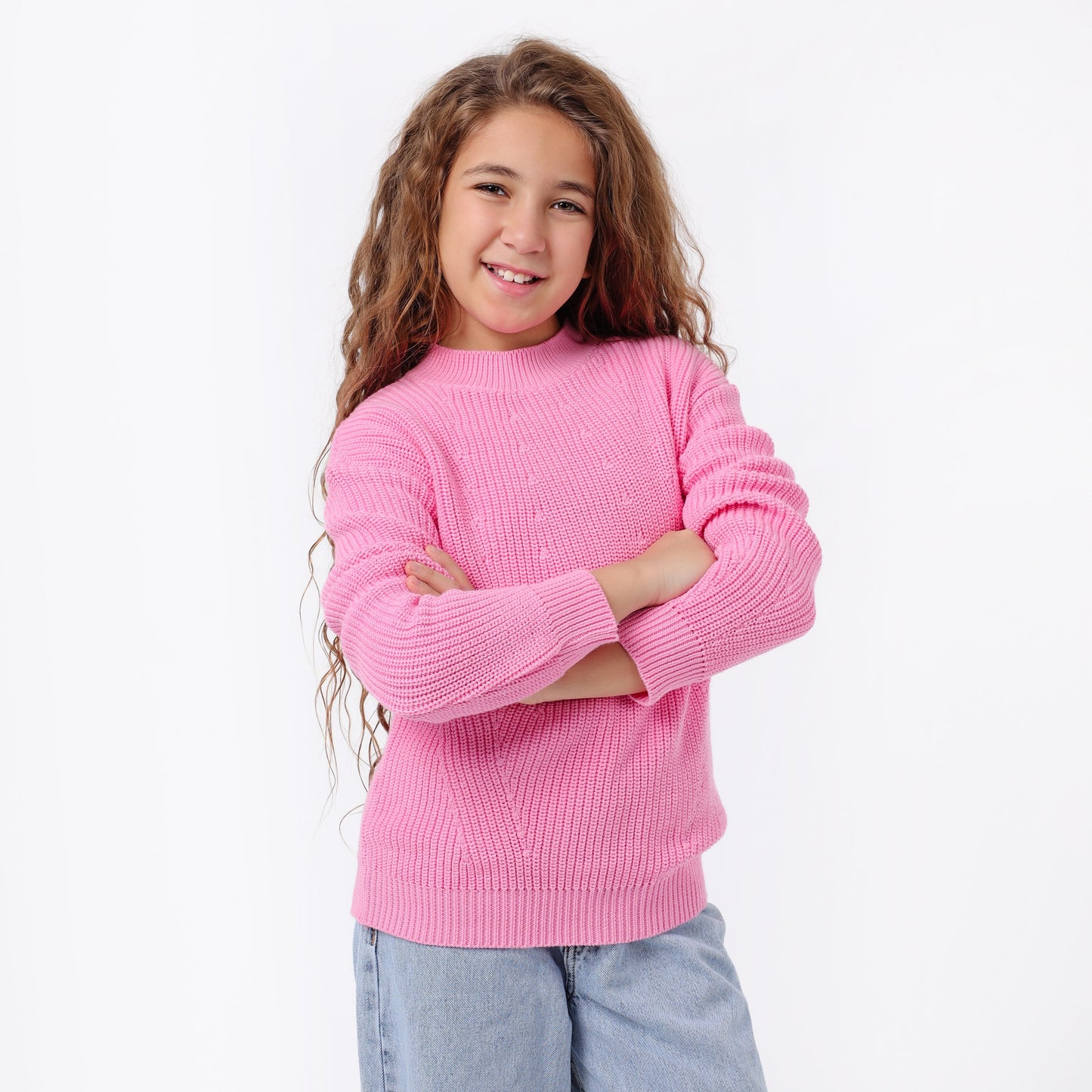 Girls Crew Neck Knit Sweater