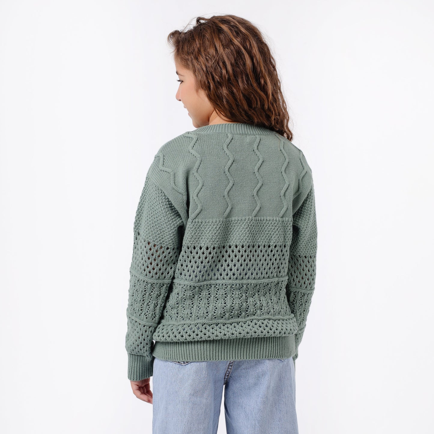 Girls Crew Neck Knit Sweater