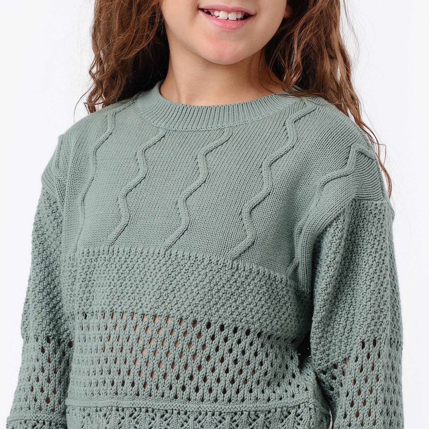 Girls Crew Neck Knit Sweater
