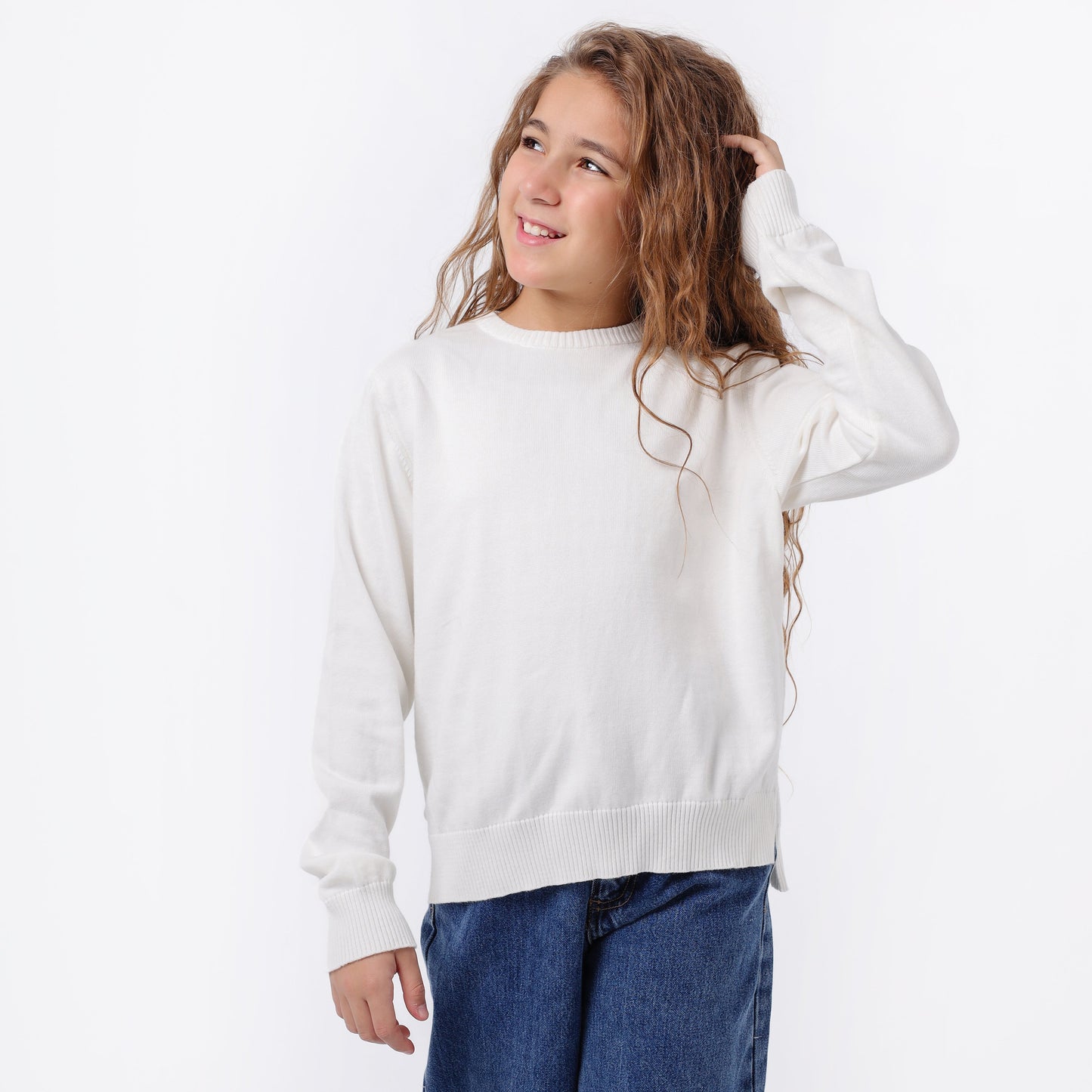Girls Crew Neck Knit Sweater