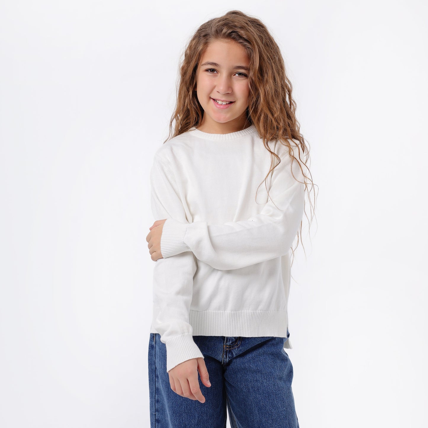 Girls Crew Neck Knit Sweater